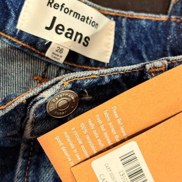 Reformation Dark Blue Cary High Rise Flare Jeans NWT - Picture 5 of 11